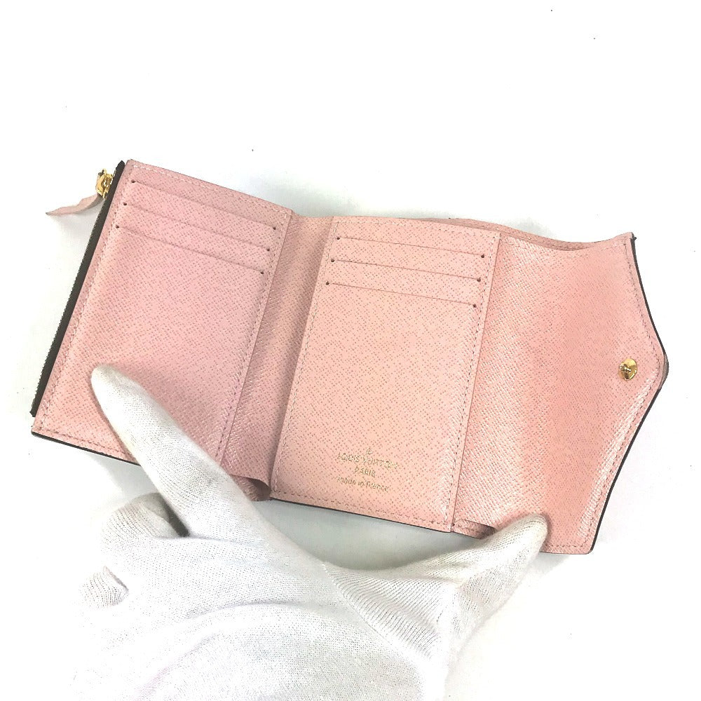 LOUIS VUITTON M60661 モノグラム バード ポルトフォイユヴィクトリーヌ コンパクトウォレット 3つ折り財布 モノグラムキャンバス レディース ピンク