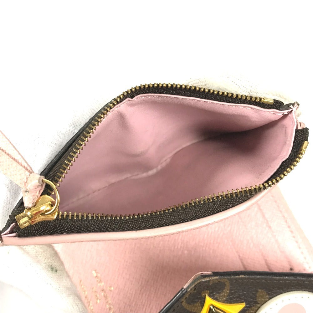 LOUIS VUITTON M60661 モノグラム バード ポルトフォイユヴィクトリーヌ コンパクトウォレット 3つ折り財布 モノグラムキャンバス レディース ピンク
