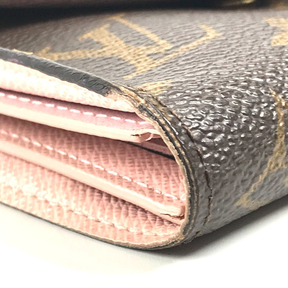 LOUIS VUITTON M60661 モノグラム バード ポルトフォイユヴィクトリーヌ コンパクトウォレット 3つ折り財布 モノグラムキャンバス レディース ピンク