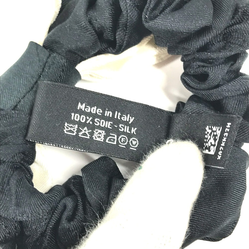 CHANEL AA7530 ヴィンテージ CC ココマーク ロゴ りぼん リボン ヘアアクセサリー ヘアゴム シュシュ シルク ユニセックス ブラック