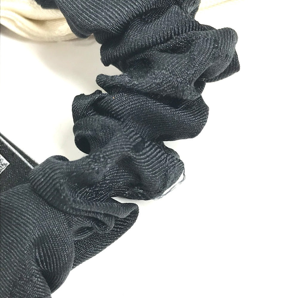 CHANEL AA7530 ヴィンテージ CC ココマーク ロゴ りぼん リボン ヘアアクセサリー ヘアゴム シュシュ シルク ユニセックス ブラック