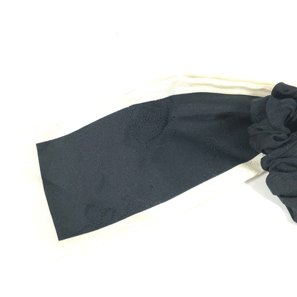 CHANEL AA7530 ヴィンテージ CC ココマーク ロゴ りぼん リボン ヘアアクセサリー ヘアゴム シュシュ シルク ユニセックス ブラック