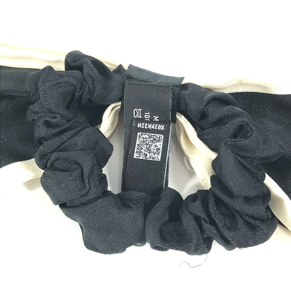 CHANEL AA7530 ヴィンテージ CC ココマーク ロゴ りぼん リボン ヘアアクセサリー ヘアゴム シュシュ シルク ユニセックス ブラック