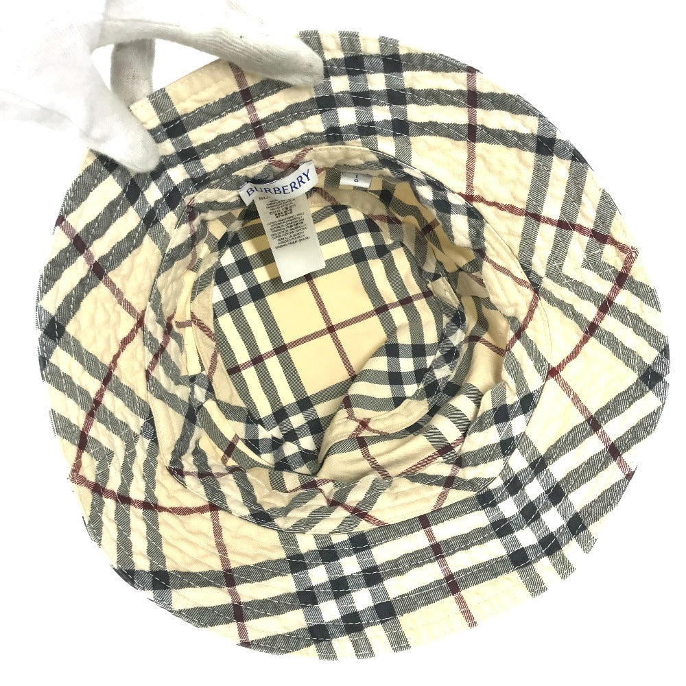 BURBERRY 8075650 チェック ハット帽 帽子 バケットハット ボブハット ハット コットン レディース ベージュ