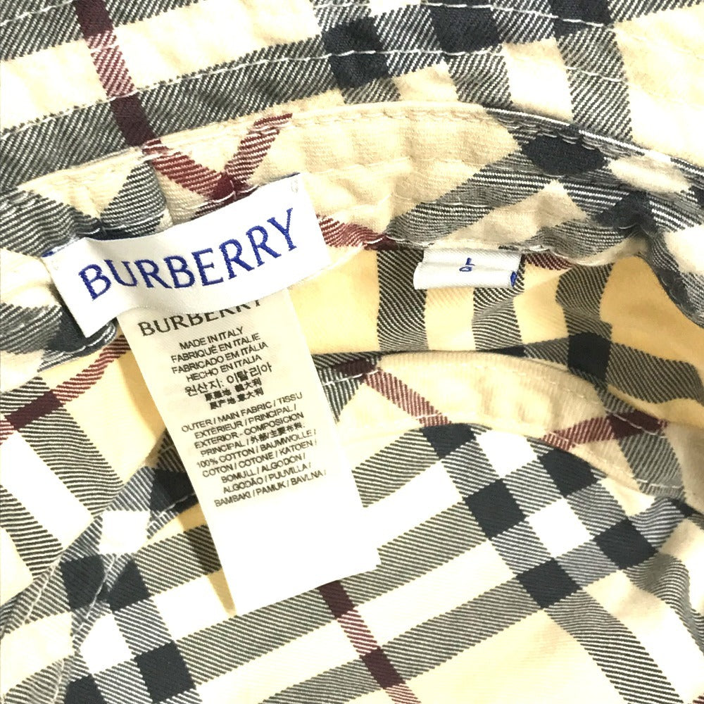 BURBERRY 8075650 チェック ハット帽 帽子 バケットハット ボブハット ハット コットン レディース ベージュ