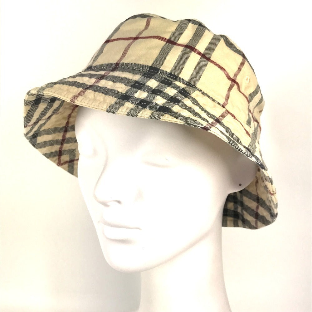 BURBERRY 8075650 チェック ハット帽 帽子 バケットハット ボブハット ハット コットン レディース ベージュ