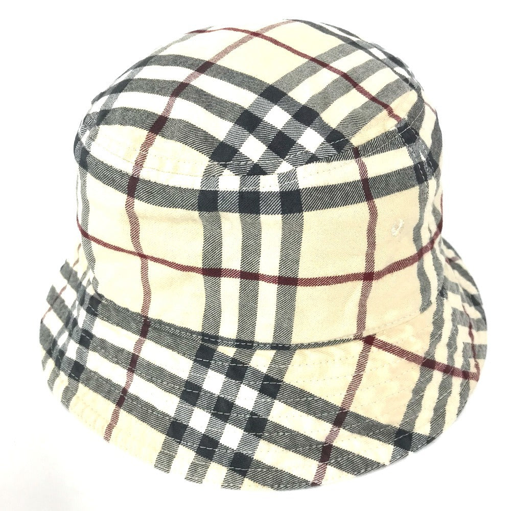 BURBERRY 8075650 チェック ハット帽 帽子 バケットハット ボブハット ハット コットン レディース ベージュ
