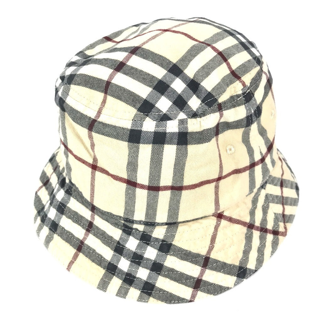 BURBERRY 8075650 チェック ハット帽 帽子 バケットハット ボブハット ハット コットン レディース ベージュ