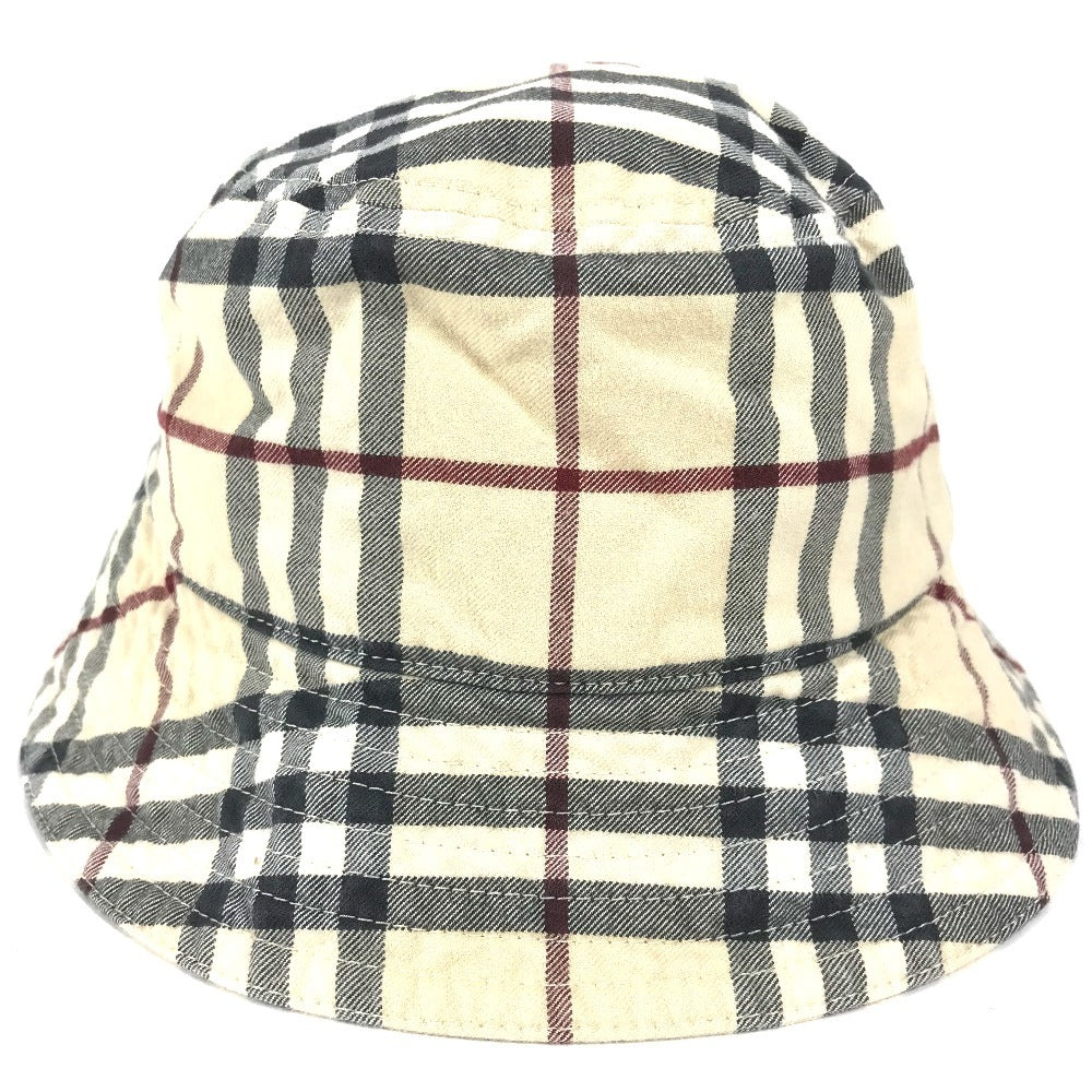 BURBERRY 8075650 チェック ハット帽 帽子 バケットハット ボブハット ハット コットン レディース ベージュ