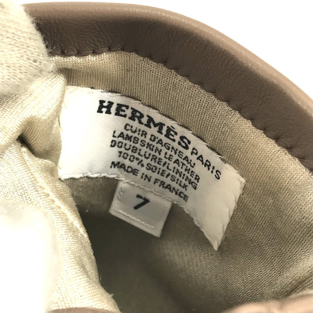 HERMES H202053G Hロゴ 手袋 《バスティーユ》 アクセサリー グローブ 手袋 レザー レディース エトゥープ グレー