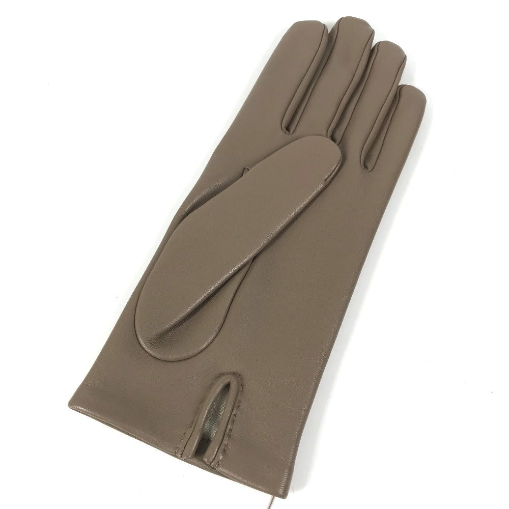 HERMES H202053G Hロゴ 手袋 《バスティーユ》 アクセサリー グローブ 手袋 レザー レディース エトゥープ グレー