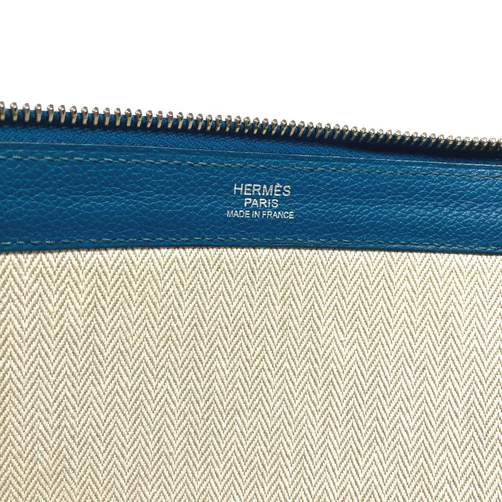HERMES L字ファスナー ジップコンピューター カバン セカンドバッグ クラッチバッグ エバーカラー ユニセックス ブルードガリス ブルー