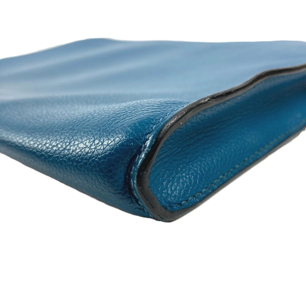 HERMES L字ファスナー ジップコンピューター カバン セカンドバッグ クラッチバッグ エバーカラー ユニセックス ブルードガリス ブルー