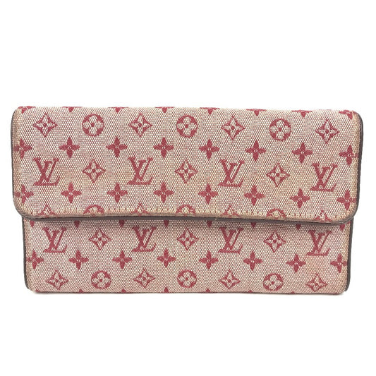 LOUIS VUITTON M92244 モノグラムミニ ポルトトレゾール インターナショナル ロングウォレット フラップ 長財布 モノグラムミニキャンバス ユニセックス チェリー レッド