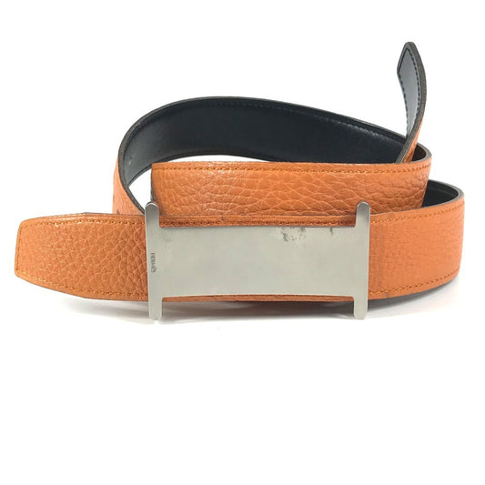 HERMES リバーシブル バックルベルト ベルト レザー ユニセックス ブラック