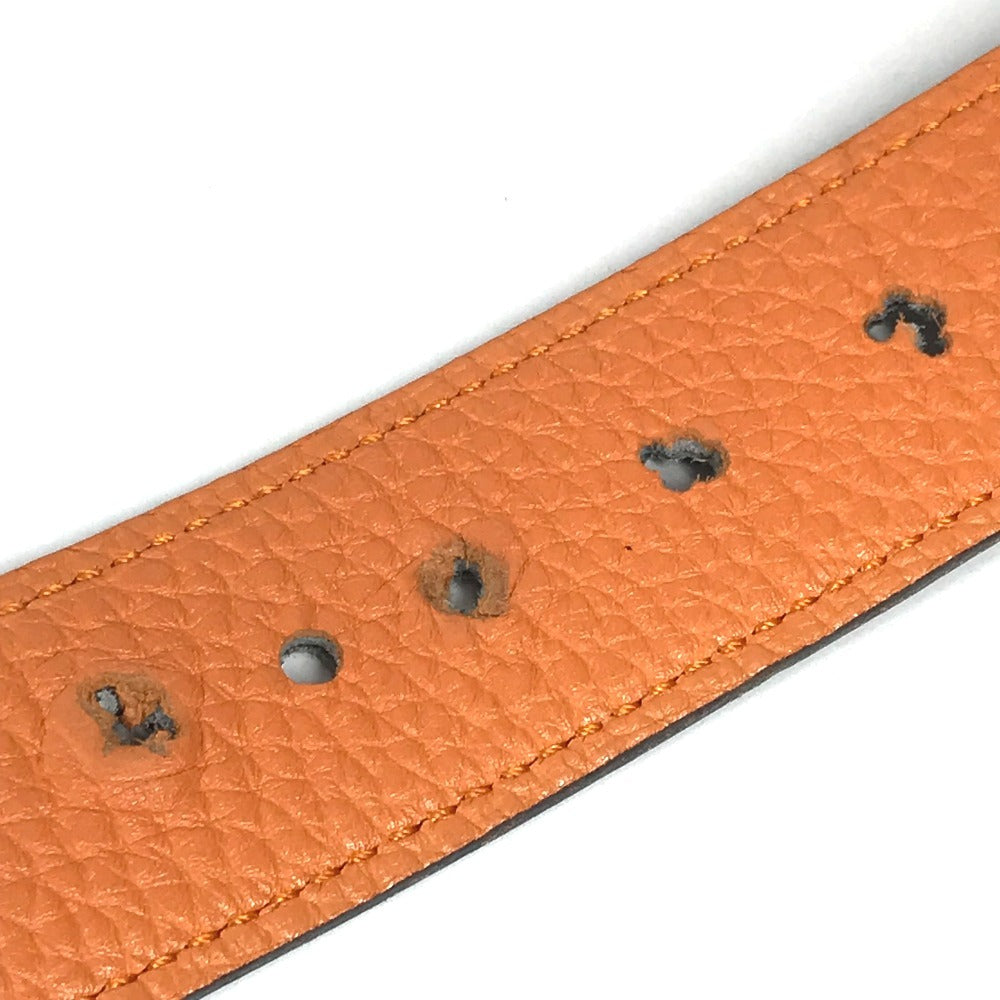 HERMES リバーシブル バックルベルト ベルト レザー ユニセックス ブラック