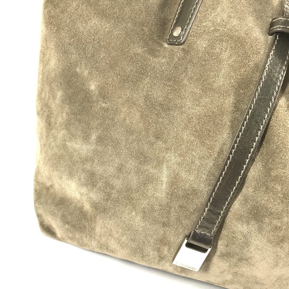 TIFFANY&Co. Logo Tote Bag with Pouch, Handbag, Leather/Suede, Women's, Gold-tone