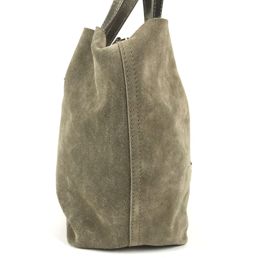 TIFFANY&Co. Logo Tote Bag with Pouch, Handbag, Leather/Suede, Women's, Gold-tone