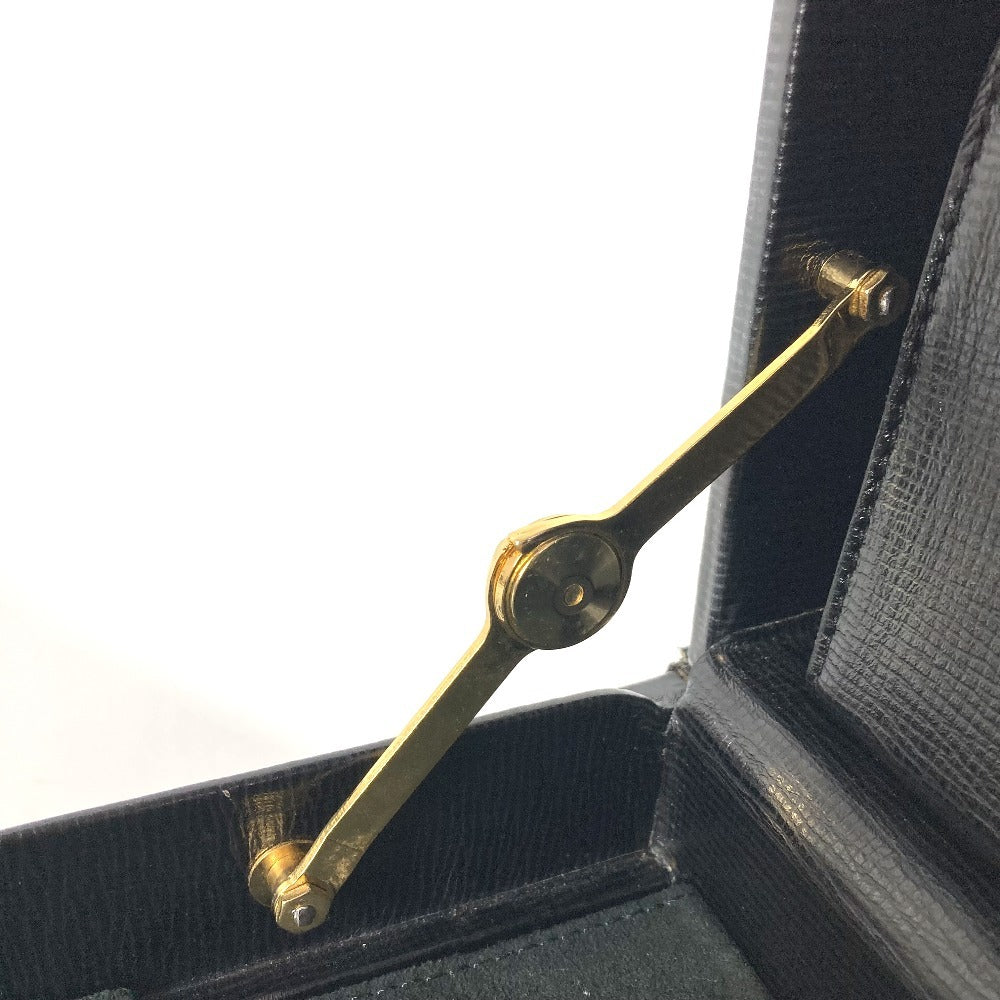 LOEWE ヴィンテージ ロゴ アナグラム アタッシュケース カバン トートバッグ ビジネスバッグ BOX ハンドバッグ レザー ユニセックス ブラック