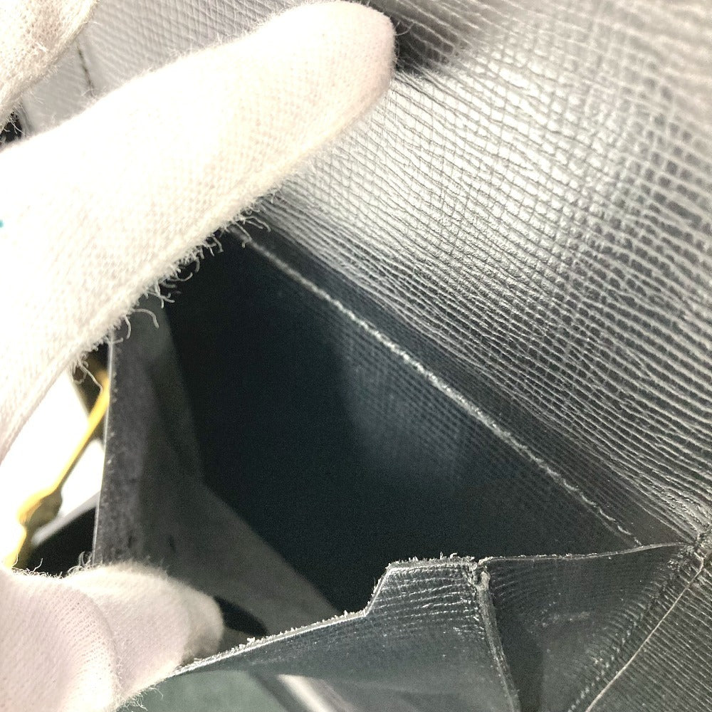 LOEWE ヴィンテージ ロゴ アナグラム アタッシュケース カバン トートバッグ ビジネスバッグ BOX ハンドバッグ レザー ユニセックス ブラック