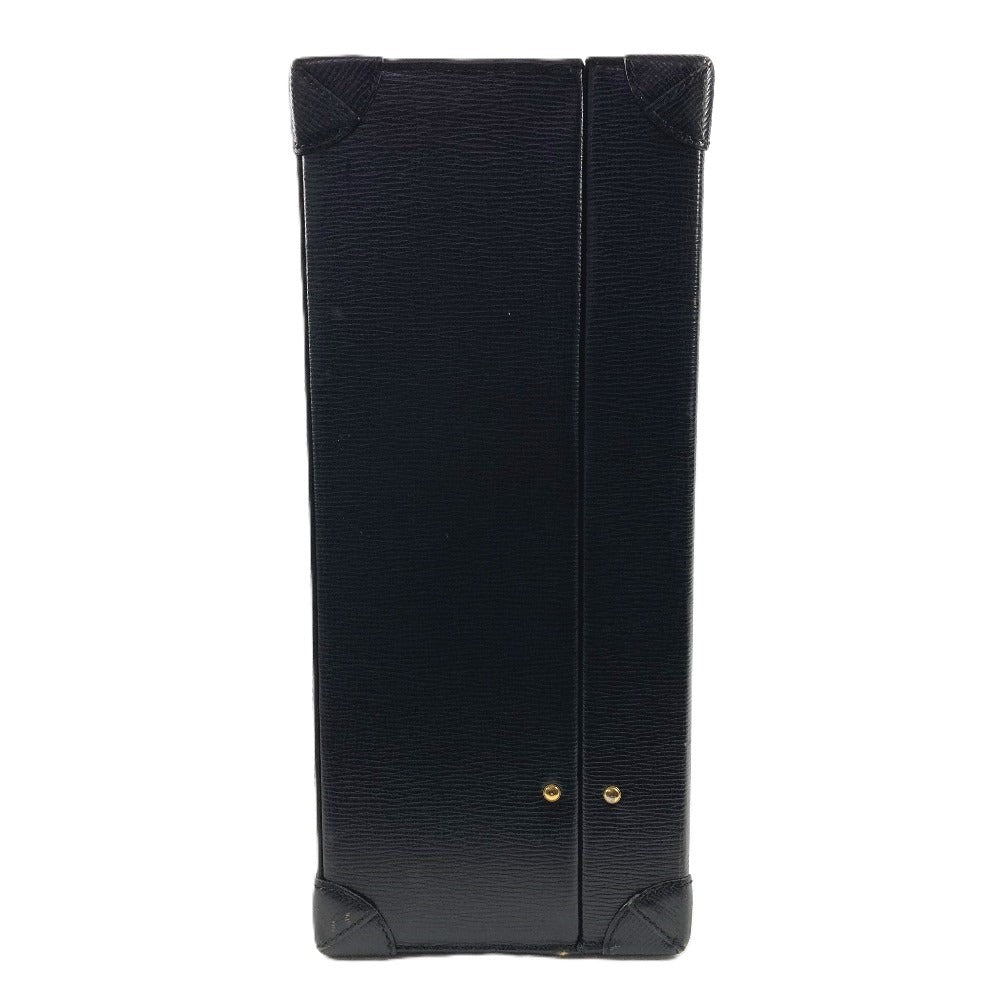 LOEWE ヴィンテージ ロゴ アナグラム アタッシュケース カバン トートバッグ ビジネスバッグ BOX ハンドバッグ レザー ユニセックス ブラック