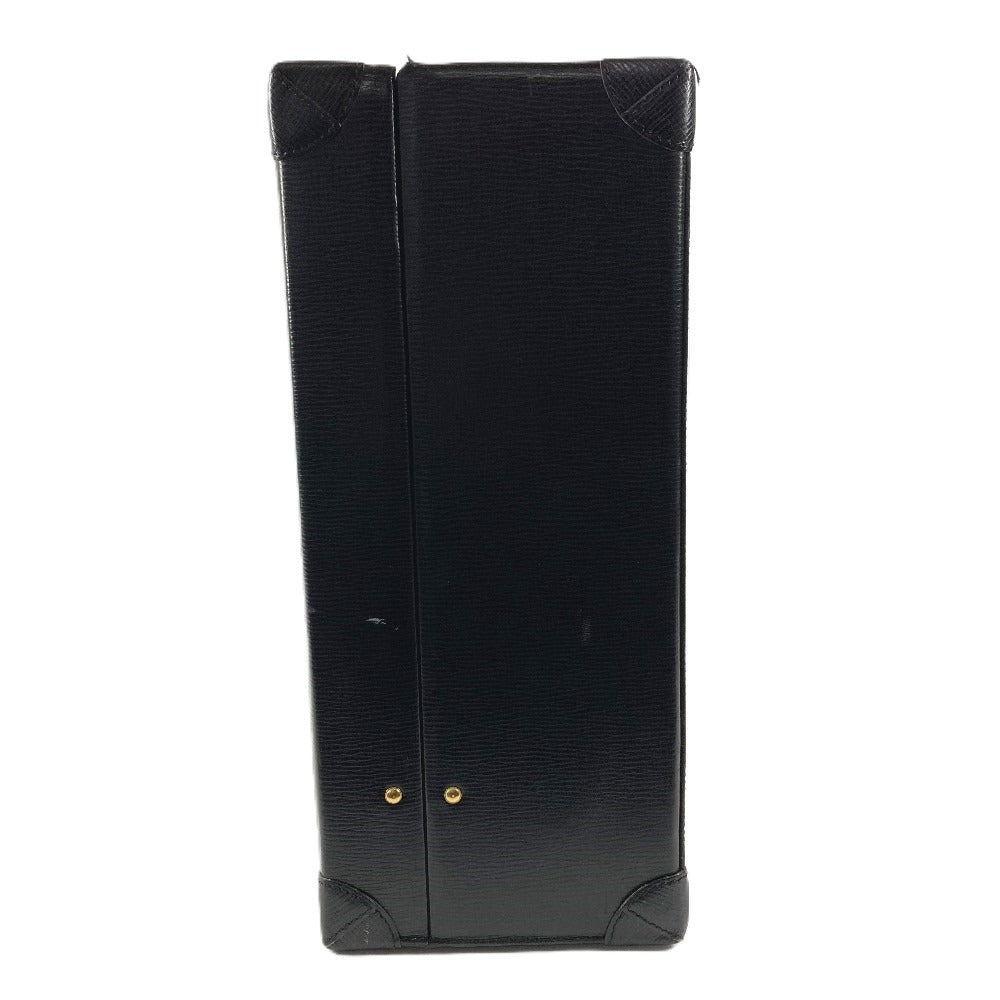 LOEWE ヴィンテージ ロゴ アナグラム アタッシュケース カバン トートバッグ ビジネスバッグ BOX ハンドバッグ レザー ユニセックス ブラック