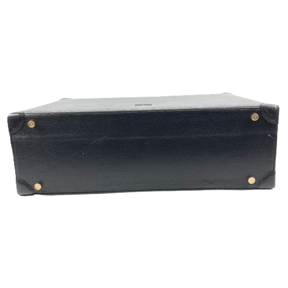 LOEWE ヴィンテージ ロゴ アナグラム アタッシュケース カバン トートバッグ ビジネスバッグ BOX ハンドバッグ レザー ユニセックス ブラック