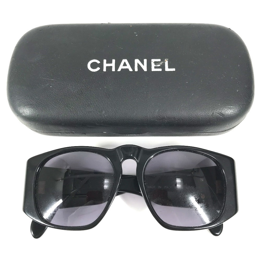 CHANEL 01450 ヴィンテージ CC ココマーク ロゴ マトラッセ キルティング めがね メガネ アイウェア 眼鏡 サングラス プラスチック ユニセックス ブラック
