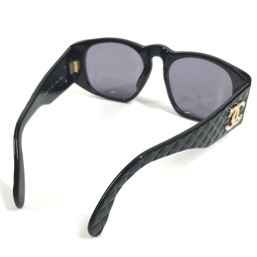 CHANEL 01450 ヴィンテージ CC ココマーク ロゴ マトラッセ キルティング めがね メガネ アイウェア 眼鏡 サングラス プラスチック ユニセックス ブラック