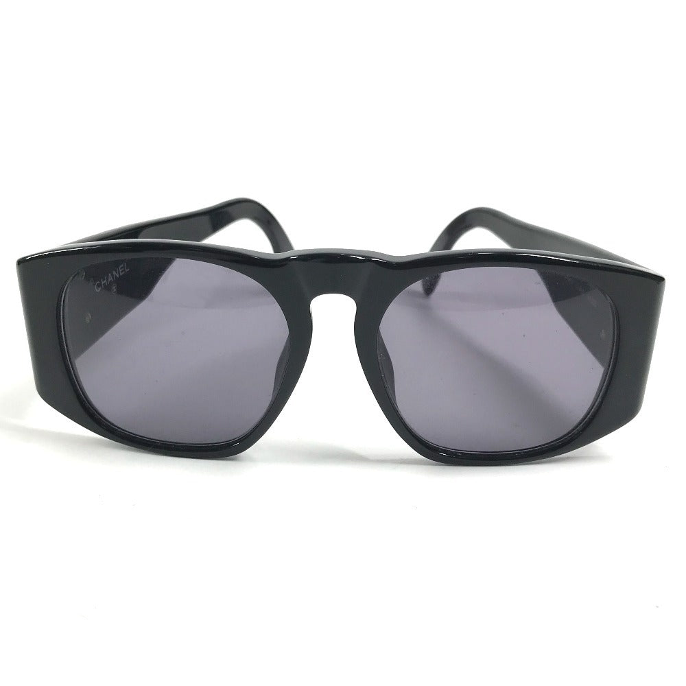 CHANEL 01450 ヴィンテージ CC ココマーク ロゴ マトラッセ キルティング めがね メガネ アイウェア 眼鏡 サングラス プラスチック ユニセックス ブラック