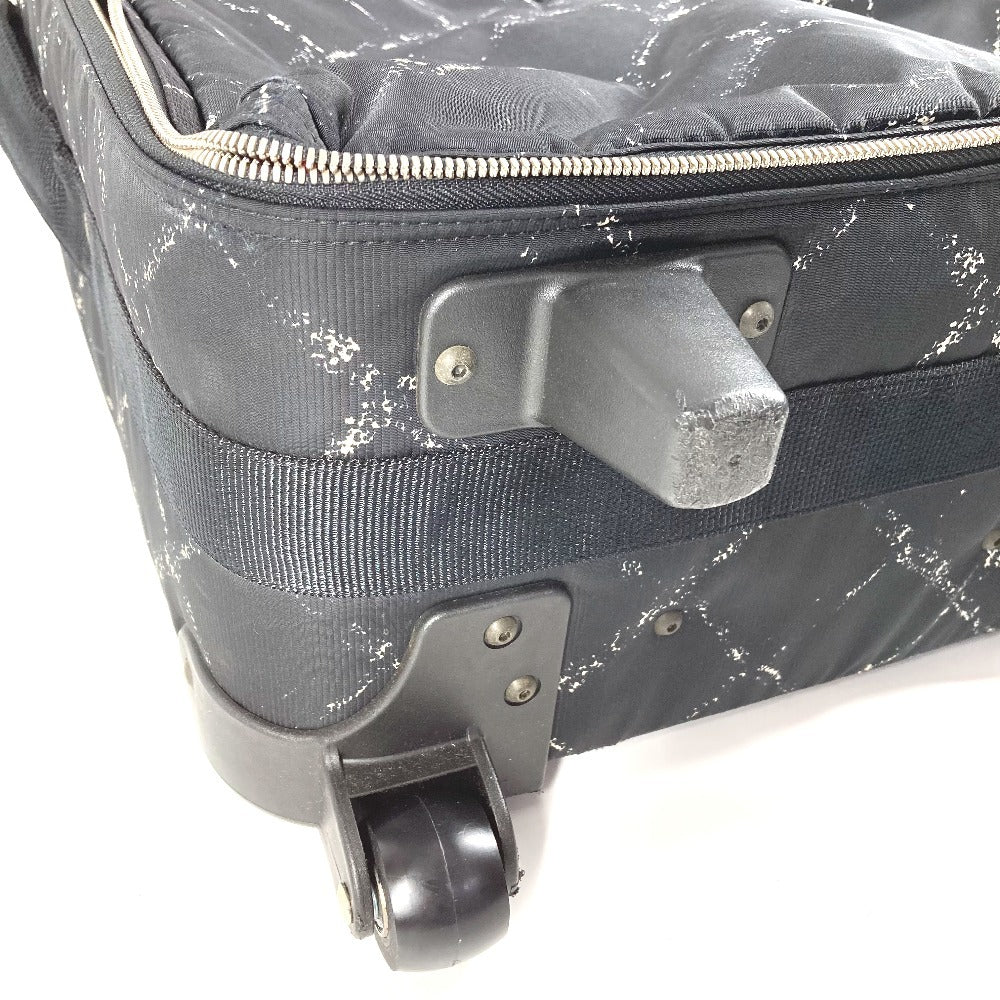 CHANEL スーツケース 旧 トラベルライン トラベルバッグ 2輪 旅行バッグ キャリーバッグ ナイロン ユニセックス ブラック