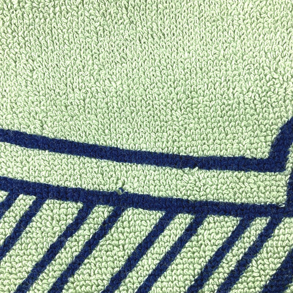 HERMES DRAP DE PLAGE YACHTING THALASSA ヨッティング プラージュ テレサ バスタオル インテリア ひざかけ ブランケット フリンジ タオル コットン ユニセックス グリーン