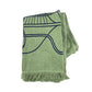 HERMES DRAP DE PLAGE YACHTING THALASSA ヨッティング プラージュ テレサ バスタオル インテリア ひざかけ ブランケット フリンジ タオル コットン ユニセックス グリーン