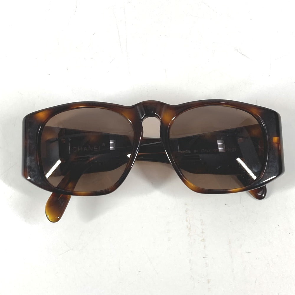 CHANEL 01450 Vintage CC Coco Mark Logo Eyeglasses Eyewear Glasses Sunglasses Plastic Women's Brown