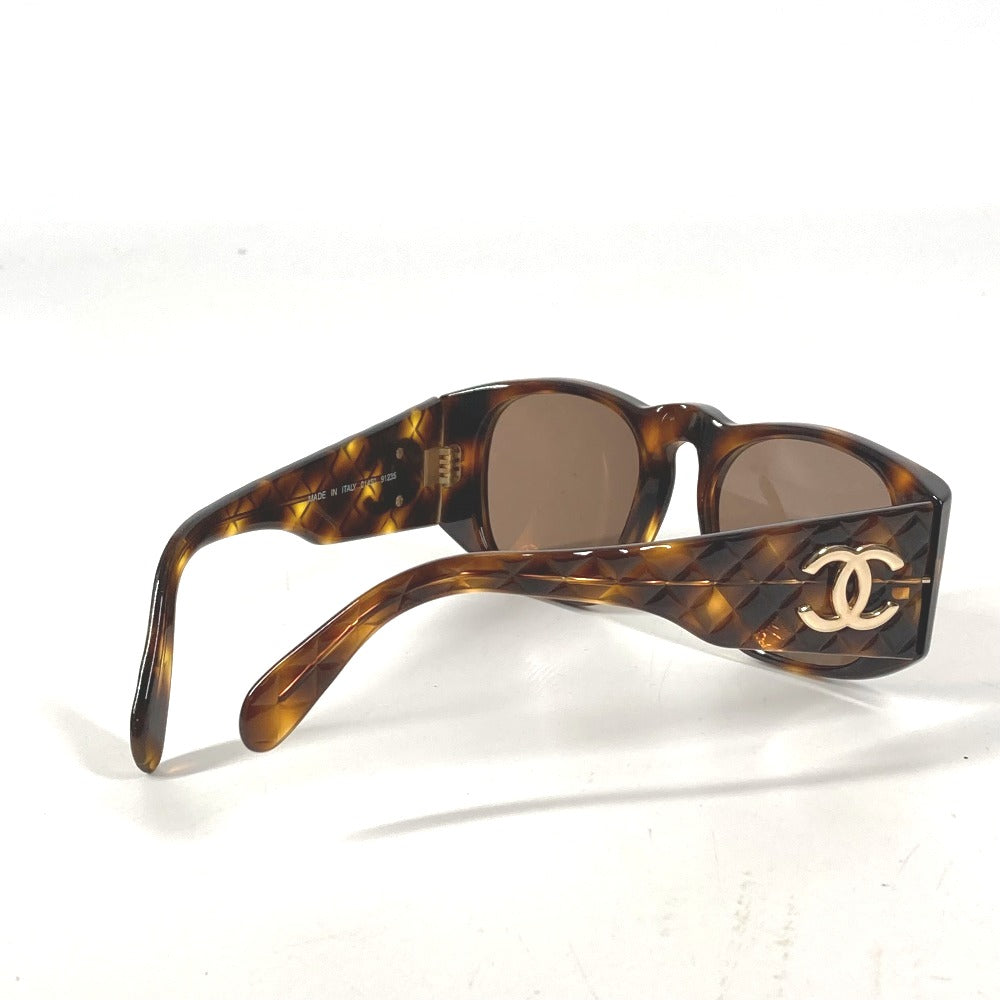 CHANEL 01450 Vintage CC Coco Mark Logo Eyeglasses Eyewear Glasses Sunglasses Plastic Women's Brown