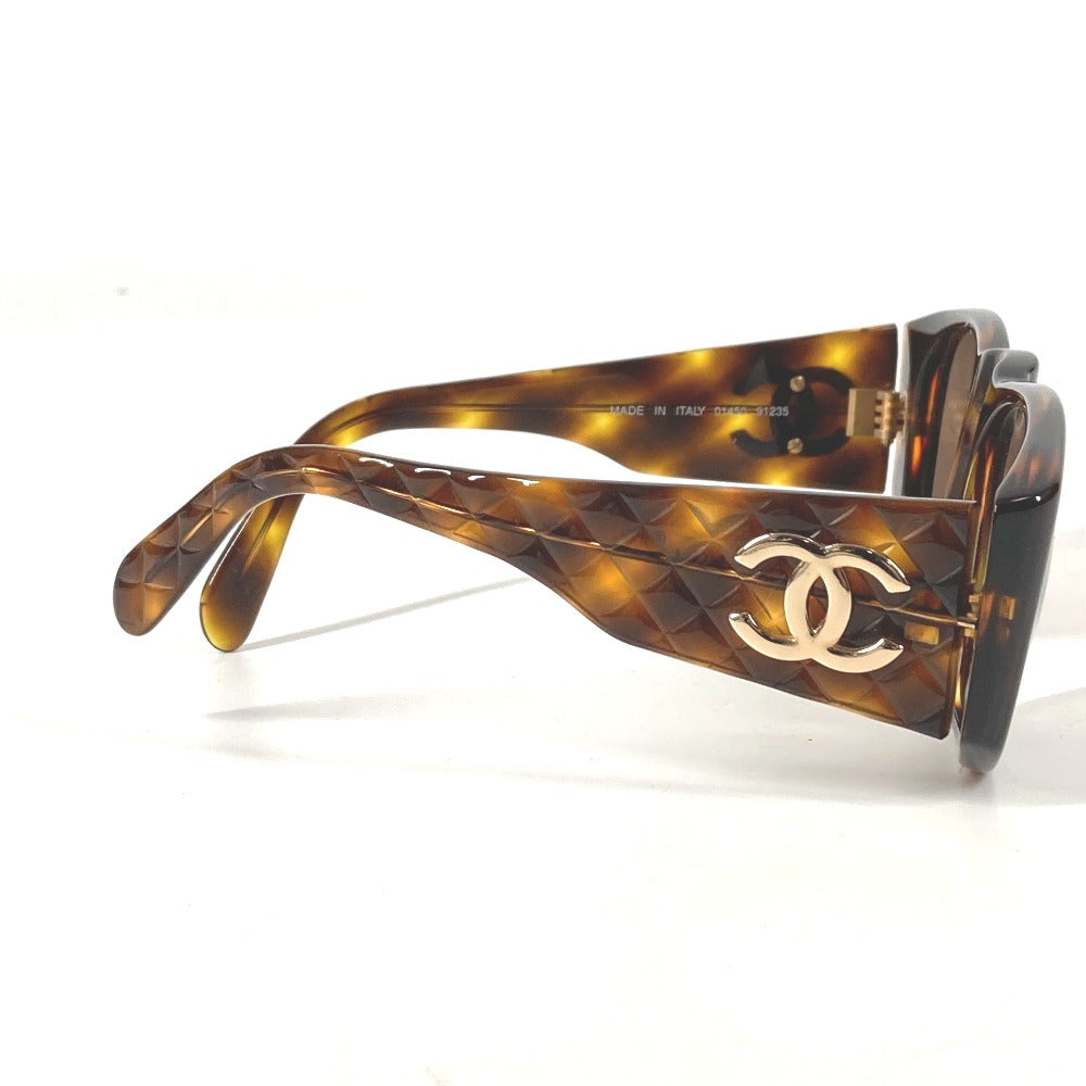 CHANEL 01450 Vintage CC Coco Mark Logo Eyeglasses Eyewear Glasses Sunglasses Plastic Women's Brown
