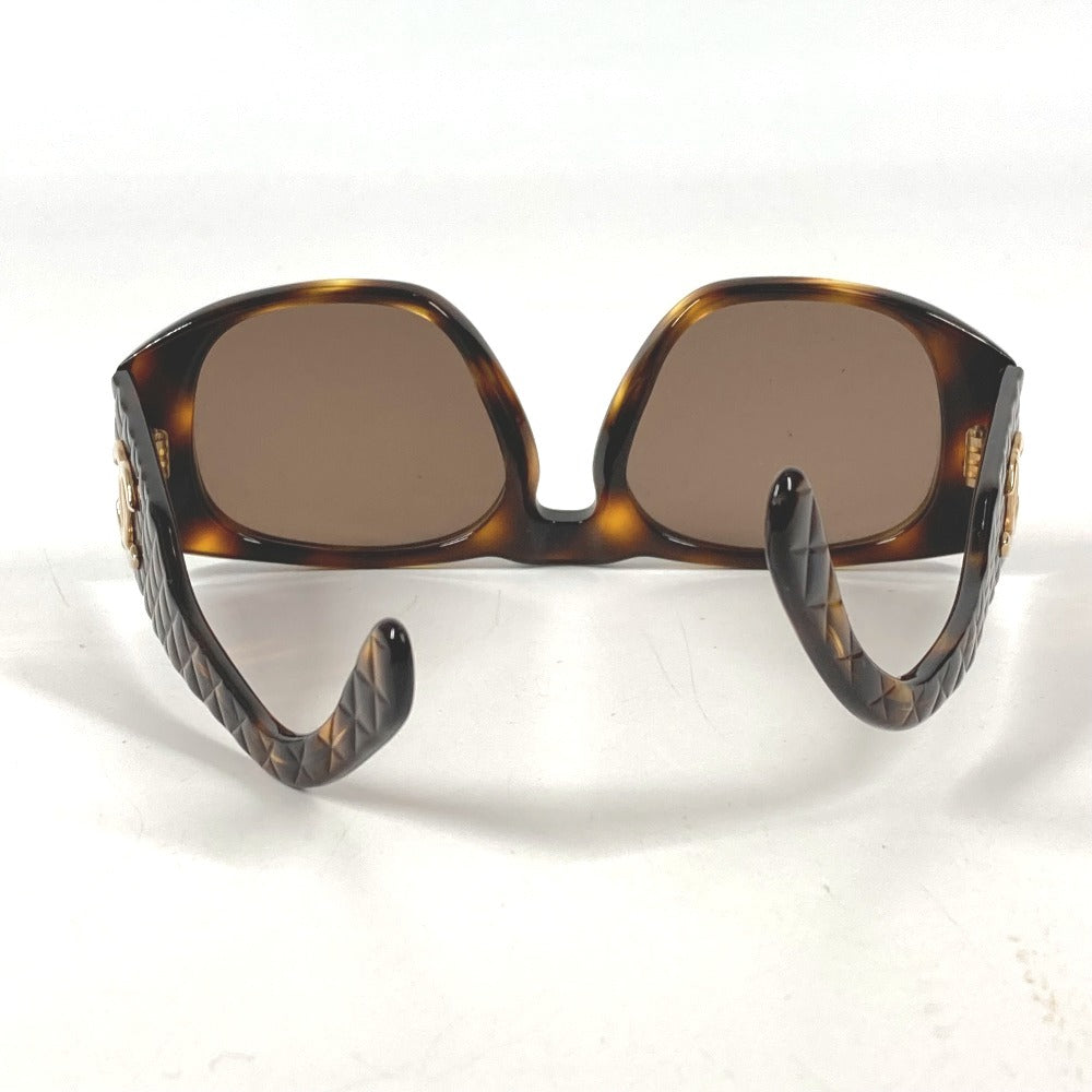 CHANEL 01450 Vintage CC Coco Mark Logo Eyeglasses Eyewear Glasses Sunglasses Plastic Women's Brown