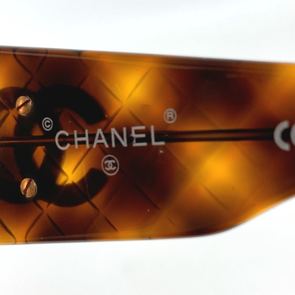 CHANEL 01450 Vintage CC Coco Mark Logo Eyeglasses Eyewear Glasses Sunglasses Plastic Women's Brown