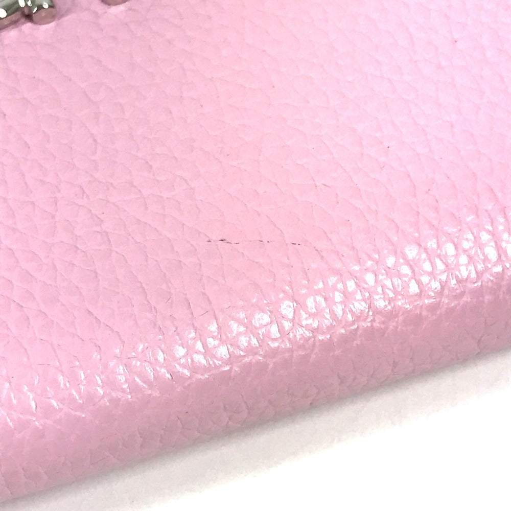 Salvatore Ferragamo 小銭入れ ガンチーニ ロゴ 財布 コンパクトウォレット ラウンドファスナー コインケース レザー ユニセックス ピンク
