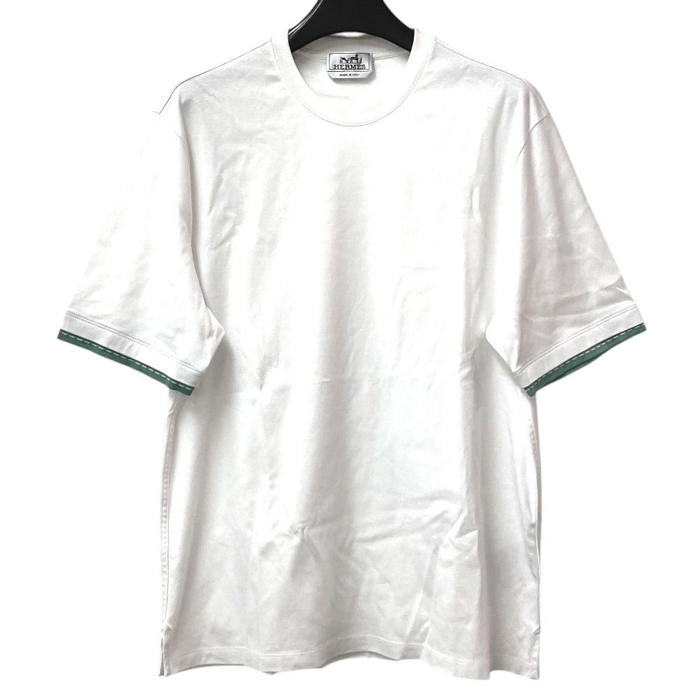HERMES Tops Apparel Short Sleeve Shirt Short Sleeve T-Shirt Cotton Men's White