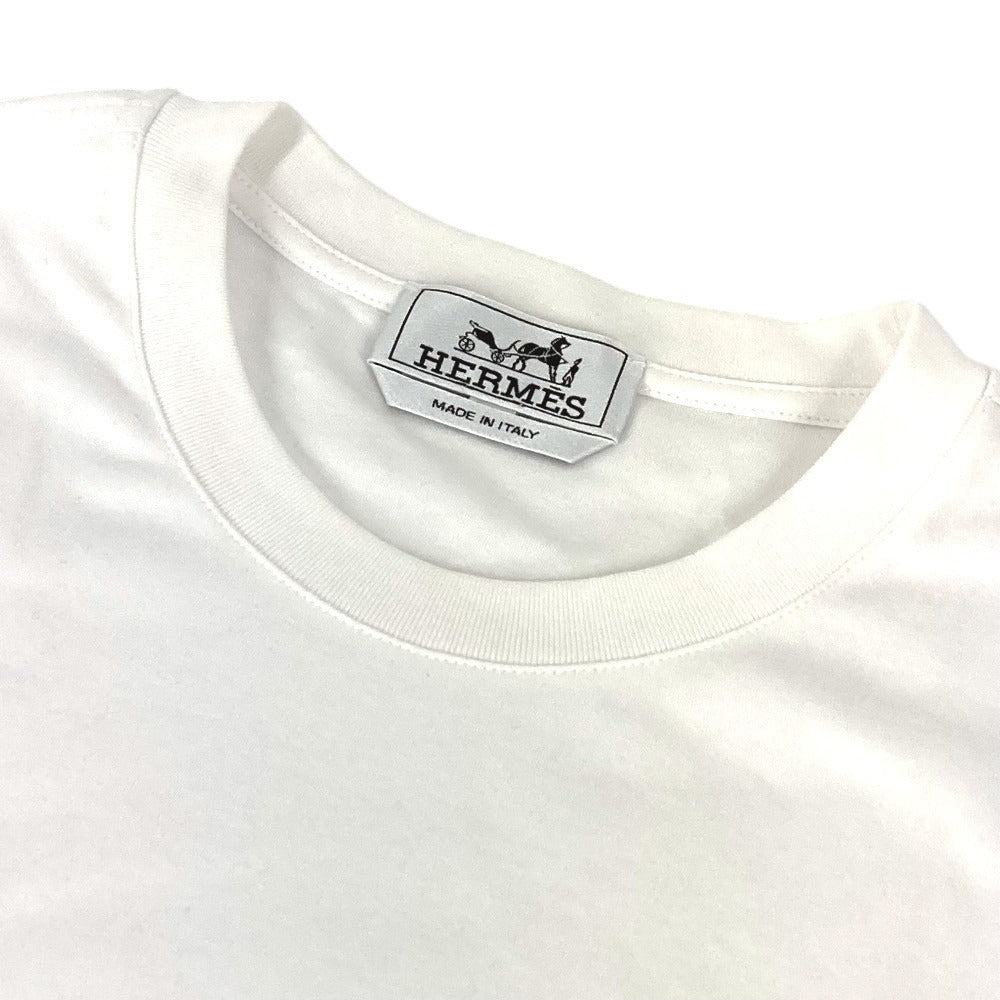 HERMES Tops Apparel Short Sleeve Shirt Short Sleeve T-Shirt Cotton Men's White