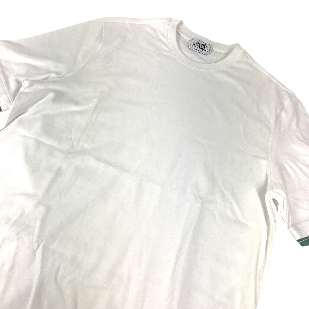 HERMES Tops Apparel Short Sleeve Shirt Short Sleeve T-Shirt Cotton Men's White
