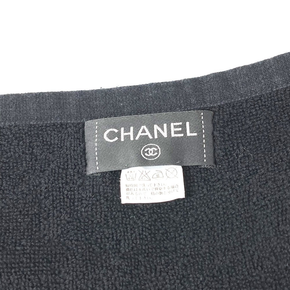 CHANEL 19C CC ココマーク ロゴ ビーチタオル バスタオル インテリア ひざかけ ブランケット タオル コットン ユニセックス ブラック