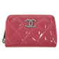 CHANEL CC ココマーク ロゴ マトラッセ キルティング 財布 小銭入れ ラウンドファスナー コインケース エナメル ユニセックス ピンクパープル系