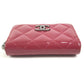 CHANEL CC ココマーク ロゴ マトラッセ キルティング 財布 小銭入れ ラウンドファスナー コインケース エナメル ユニセックス ピンクパープル系