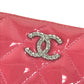 CHANEL CC ココマーク ロゴ マトラッセ キルティング 財布 小銭入れ ラウンドファスナー コインケース エナメル ユニセックス ピンクパープル系