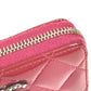 CHANEL CC ココマーク ロゴ マトラッセ キルティング 財布 小銭入れ ラウンドファスナー コインケース エナメル ユニセックス ピンクパープル系