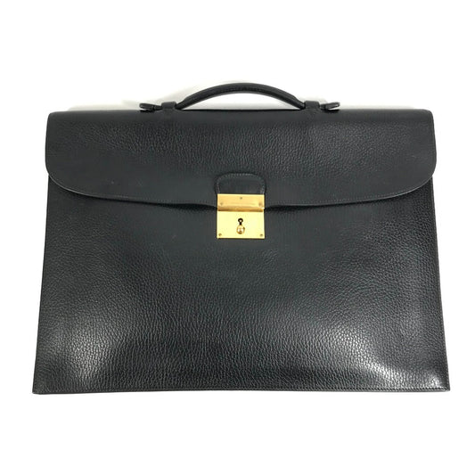 HERMES キリウス 書類バッグ ブリーフケース ハンドバッグ ビジネスバッグ レザー レディース ブラック