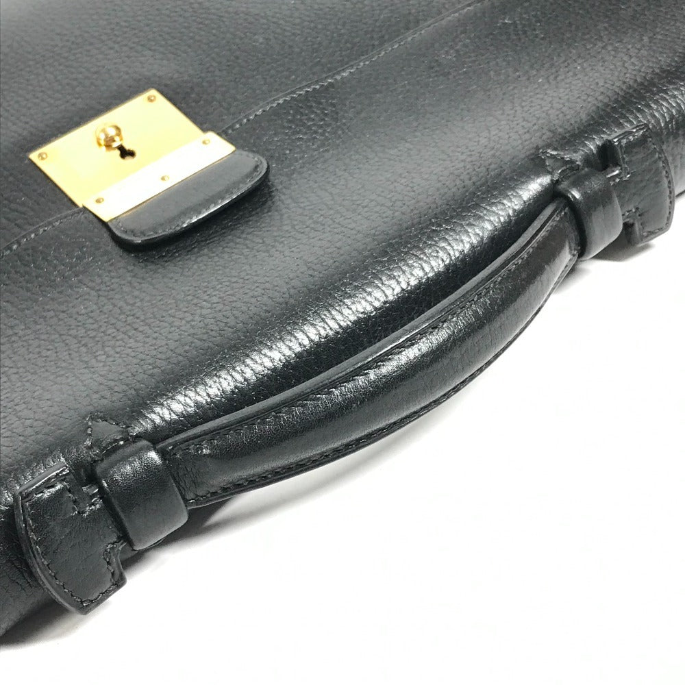 HERMES キリウス 書類バッグ ブリーフケース ハンドバッグ ビジネスバッグ レザー レディース ブラック