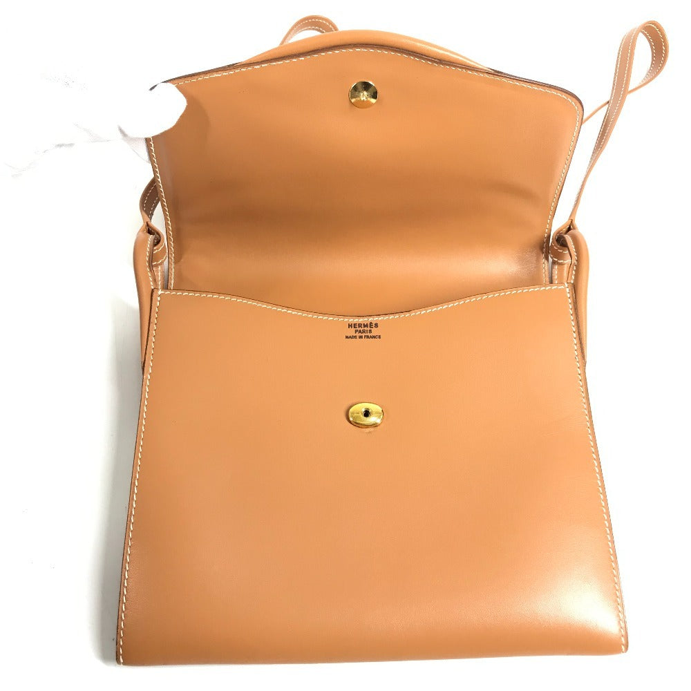 HERMES ヴィンテージ カバン 斜め掛け フラップ ショルダーバッグ ヴォーシャモニー ユニセックス ナチュラル ブラウン